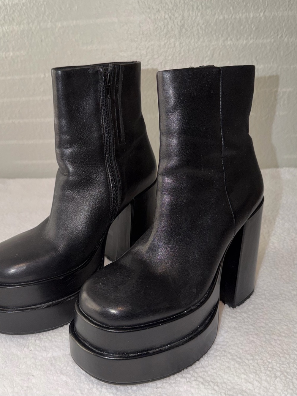Steve Madden Cobra Platform Block Heel Ankle Boots - Black